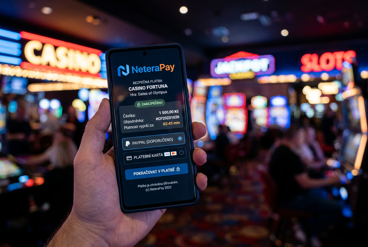 NeteraPay rozhraní mobilní platby na chytrém telefonu